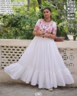 Navratri Wear Black And White Rayon Kutchi Gamthi Embroidered Gowns