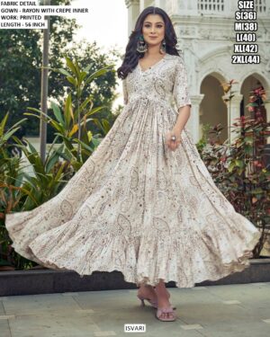 Buy Women's Rayon Printed Casual Or Party Wear Western Maxi Dress Gowns