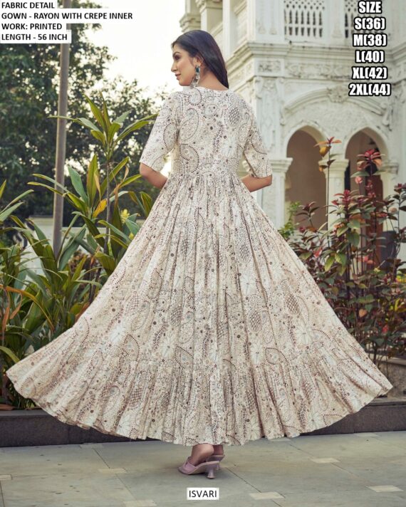 Buy Women's Rayon Printed Casual Or Party Wear Western Maxi Dress Gowns