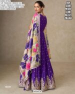 Heavy Designer Party Wear Gown Set In Luxurious Chinon Silk With Embroidery Work