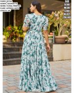 Bright And Colourful Georgette Floral Printed Casual Wear Readymade Gowns