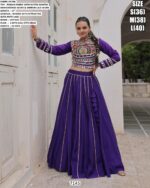 Navratri Chaniya Choli Collection In Roman Fabric With Gota Patti And Kutchi Embroidery Work