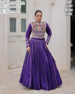 Navratri Chaniya Choli Collection In Roman Fabric With Gota Patti And Kutchi Embroidery Work