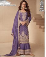 Present New Festive Wear Real Chinon Embroidery Designer Salwar Suit (Three-Piece Set)