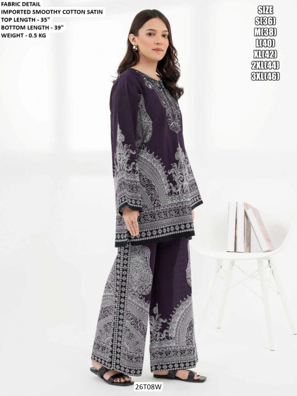 Imported Smoothy Cotton Satin Western Ladies Casual Wear Co-ord Sets
