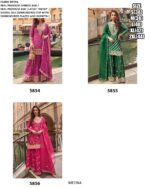 Beautiful Chinon Silk Embroidered Classic Plazo Dresses For Women