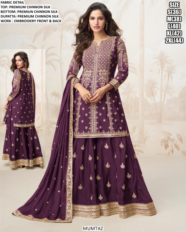 Readymade Collection! Premium Chinon Silk Designer Ethnic Salwar Suit Sets For Women