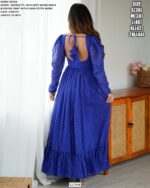 Navratri Special Royal Blue Colour Georgette Digital Print With Gamthi Work Gown