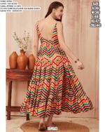 Fit And Flare Multilayer Silk Blend Zigzag Designer Party Wear Gown For Women