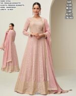 Premium Georgette Embroidered Wedding Wear Gown With Dupatta