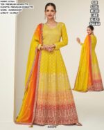 Premium Georgette Embroidered Wedding Wear Gown With Dupatta