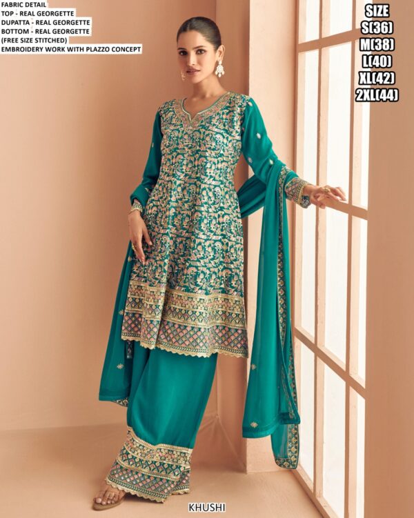New Designer Party Wear Collection In Pure Georgette With Heavy Embroidery Work Stitched Suits