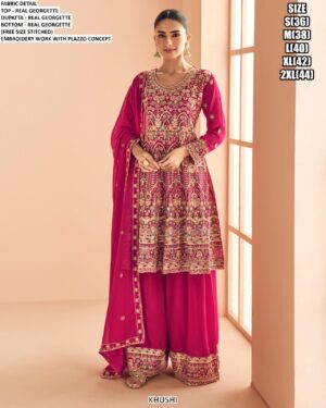 New Designer Party Wear Collection In Pure Georgette With Heavy Embroidery Work Stitched Suits