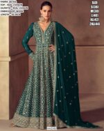 Bridal Wear Chinon Readymade Stylish Designer Gown With Dupatta For Weddings