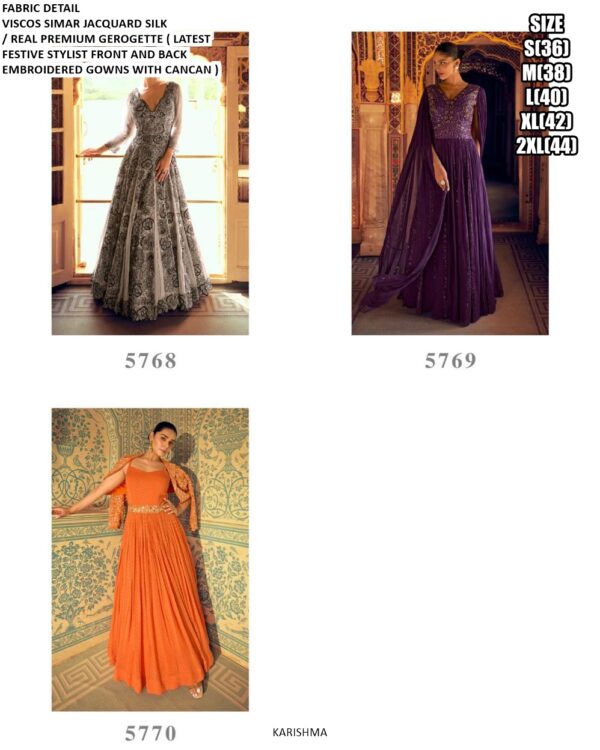 Ready To Wear Viscose Jacquard Silk Designer Indo-Western Gown Collection