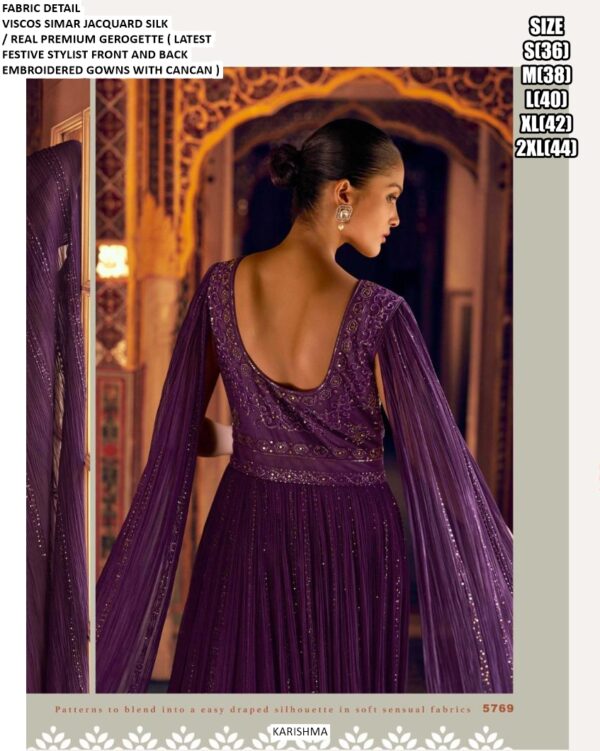 Ready To Wear Viscose Jacquard Silk Designer Indo-Western Gown Collection