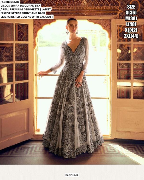 Ready To Wear Viscose Jacquard Silk Designer Indo-Western Gown Collection