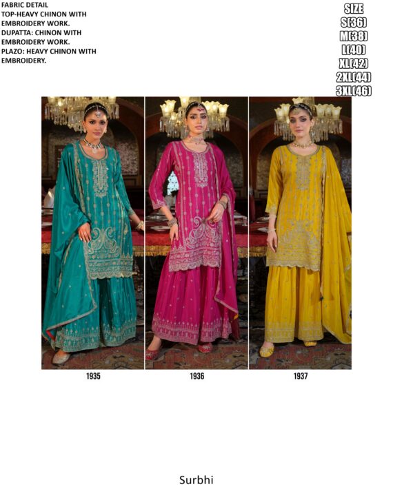 Launching A Beautiful Plazo Suit Sets With Heavy Embroidery Work On All Over Suits