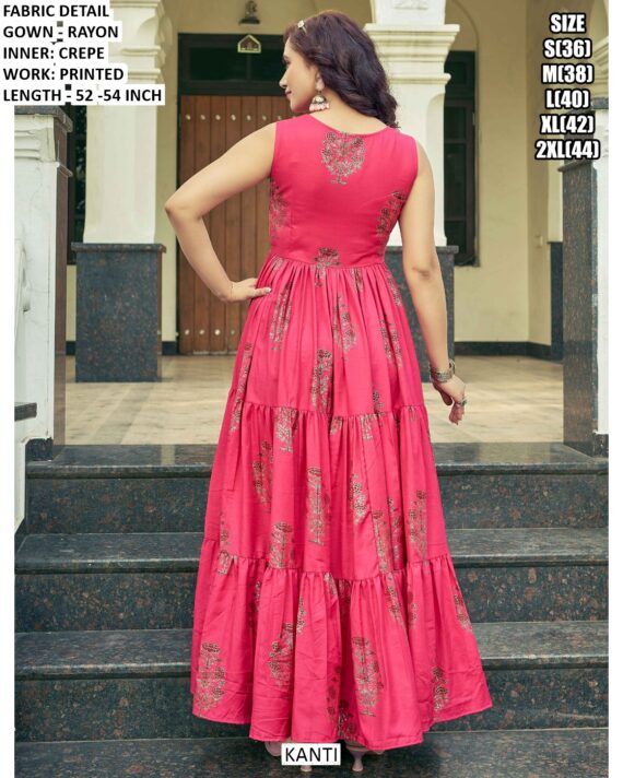 Women's Casual Dresses New Collection! Beautiful Printed Rayon Casual Wear Readymade Gowns