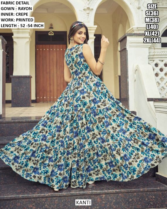 Women's Casual Dresses New Collection! Beautiful Printed Rayon Casual Wear Readymade Gowns