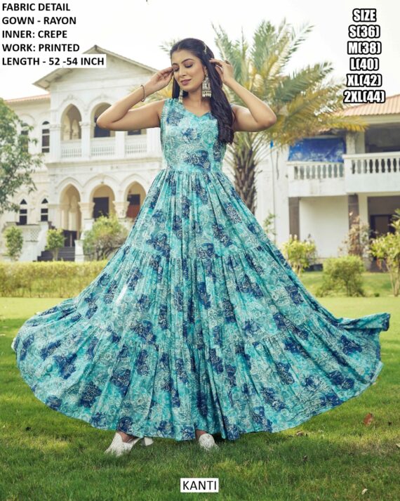 Women's Casual Dresses New Collection! Beautiful Printed Rayon Casual Wear Readymade Gowns