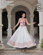 New Navratri Collection! Vintage Two Piece Roman Silk Gamthi Embroidered Lehenga Choli