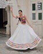 New Navratri Collection! Vintage Two Piece Roman Silk Gamthi Embroidered Lehenga Choli