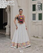 New Navratri Collection! Vintage Two Piece Roman Silk Gamthi Embroidered Lehenga Choli