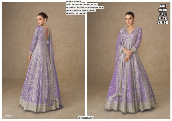 Heavy Embroidery Worked Premium Chinon Silk Evening Gowns In Four Light Colours!