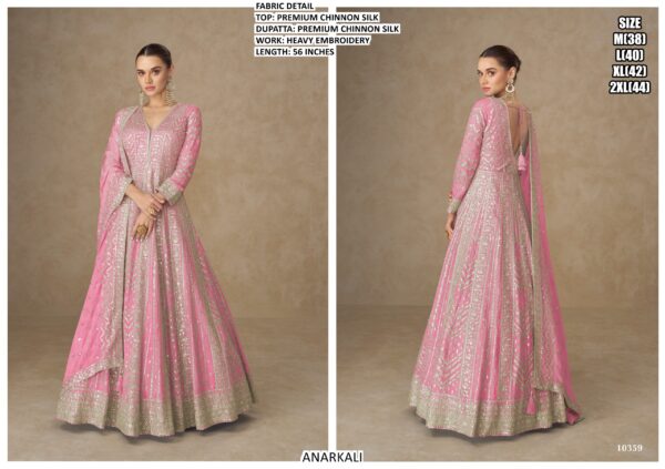 Heavy Embroidery Worked Premium Chinon Silk Evening Gowns In Four Light Colours!