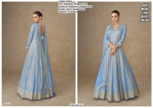 Heavy Embroidery Worked Premium Chinon Silk Evening Gowns In Four Light Colours!