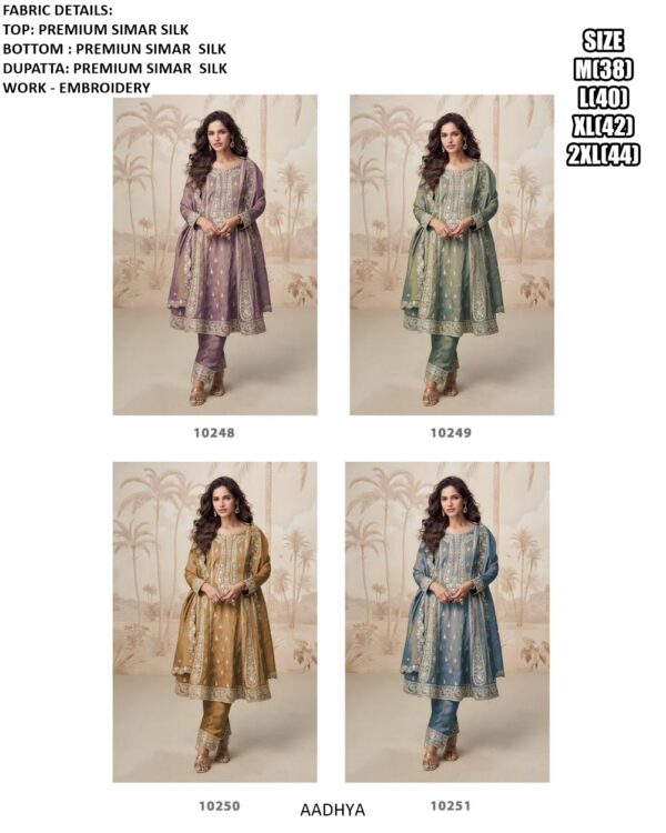 Shimmer Silk Readymade Latest Designer Salwar Suits Collection For Women