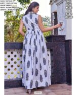 Latest Poly Cotton Floral Printed Western Wear Kurti Gown For Casual Outings