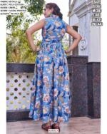Latest Poly Cotton Floral Printed Western Wear Kurti Gown For Casual Outings