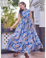 Latest Poly Cotton Floral Printed Western Wear Kurti Gown For Casual Outings