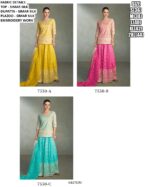 Occasion Wear Heavy Embroidery Designer Simar Silk Readymade Top-Plazo With Dupatta