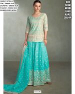 Occasion Wear Heavy Embroidery Designer Simar Silk Readymade Top-Plazo With Dupatta