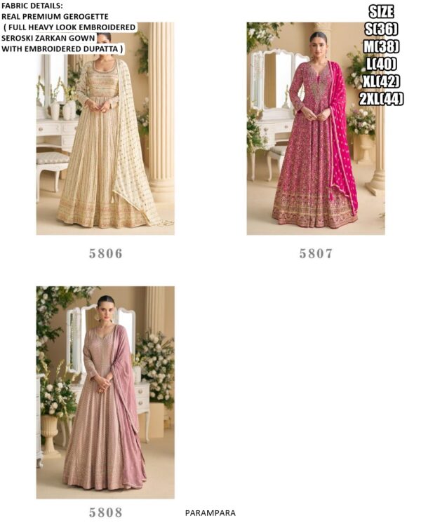 Introducing The Parampara Catalogue, Featuring A Set Of Three Designer Partywear Georgette Gowns