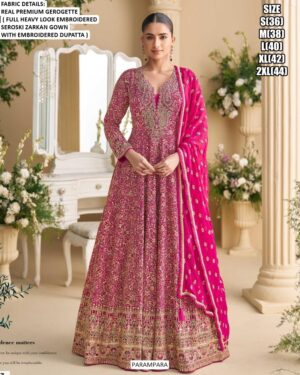Introducing The Parampara Catalogue, Featuring A Set Of Three Designer Partywear Georgette Gowns