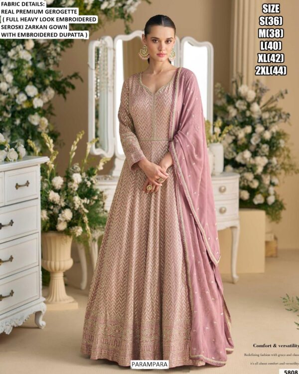 Introducing The Parampara Catalogue, Featuring A Set Of Three Designer Partywear Georgette Gowns