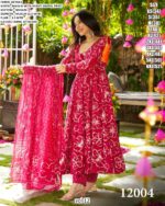 Casual And Any Functions Wear Beautiful Printed Muslin Fabric Flared Kurti With Pent And Dupatta