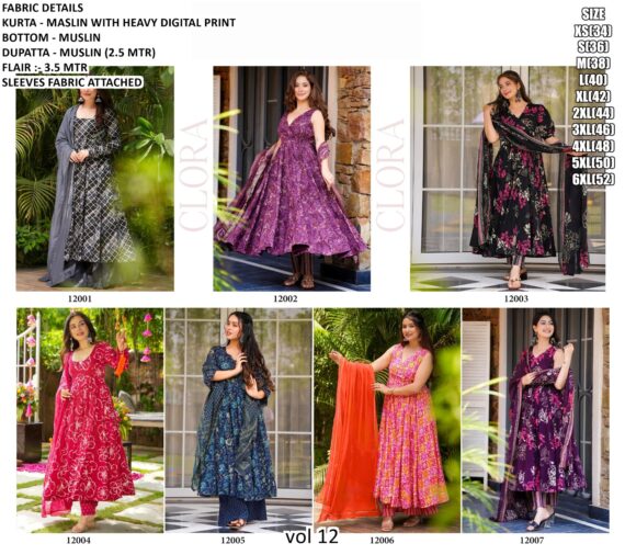 Casual And Any Functions Wear Beautiful Printed Muslin Fabric Flared Kurti With Pent And Dupatta