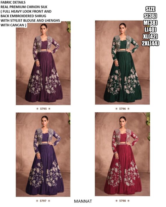 Partywear Style Trendy Designer Crop Top With Lehenga Collection (Three-Piece Indo-Western)