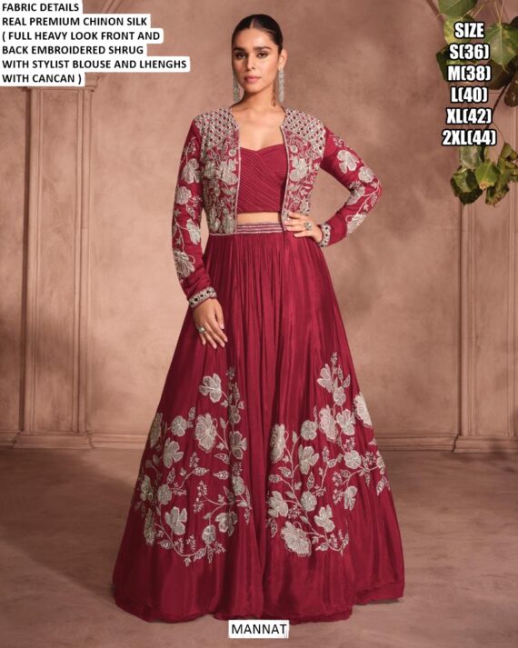 Partywear Style Trendy Designer Crop Top With Lehenga Collection (Three-Piece Indo-Western)