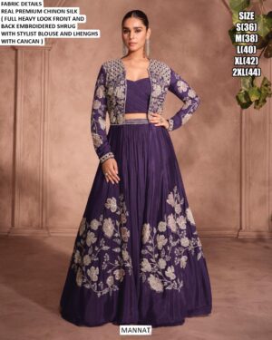 Partywear Style Trendy Designer Crop Top With Lehenga Collection (Three-Piece Indo-Western)