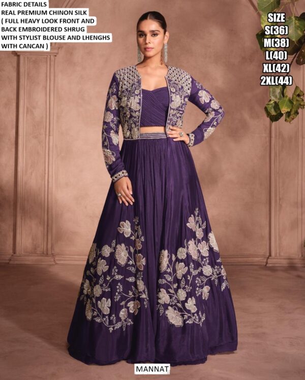Partywear Style Trendy Designer Crop Top With Lehenga Collection (Three-Piece Indo-Western)