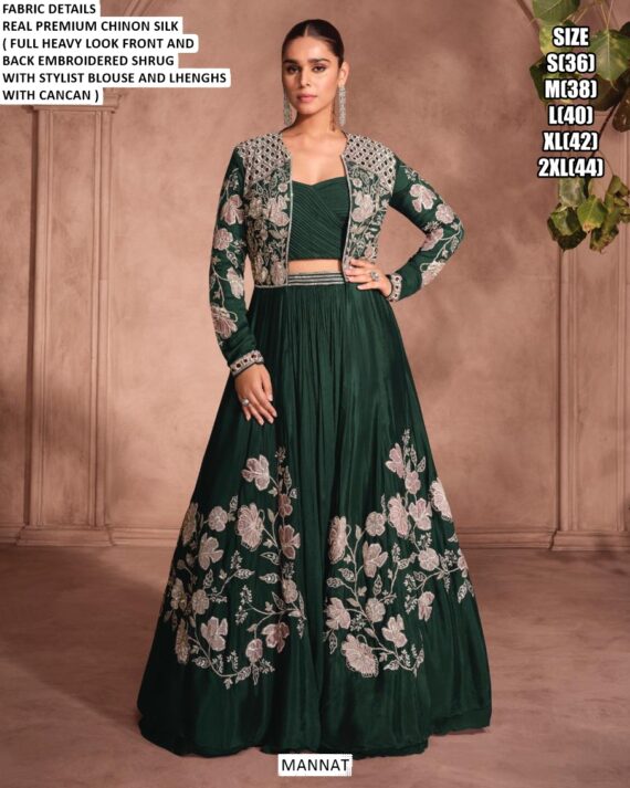 Partywear Style Trendy Designer Crop Top With Lehenga Collection (Three-Piece Indo-Western)