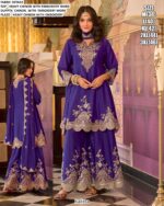 Wedding Wear Heavy Chinon Embroidered Sets Of Three Beautiful Salwar Kameez Suits