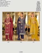 Women's Embroidered Soft Organza Kurti With Pant And Designer Dupatta