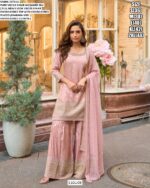 Festival Suits - Pure Viscose Simar Jacquard Silk Embroidery Work Readymade Gharara Dresses